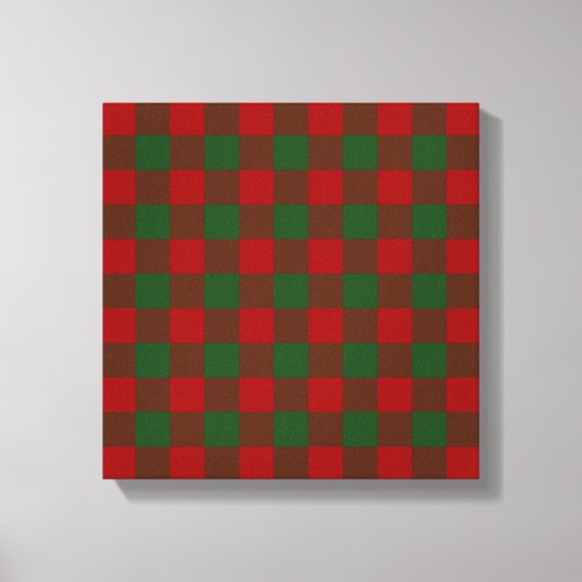 Red and Green Gingham Pattern Canvas Afdruk (Voorkant)