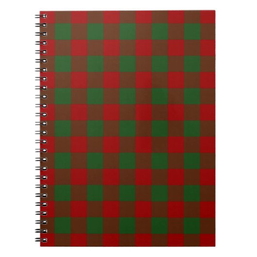 Red and Green Gingham Pattern Notitieboek (Voorkant)
