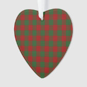 Red and Green Gingham Pattern Ornament (voorkant)
