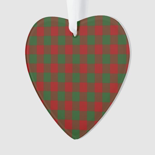 Red and Green Gingham Pattern Ornament (voorkant)