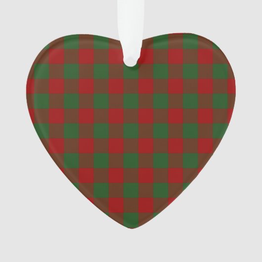 Red and Green Gingham Pattern Ornament (voorkant)