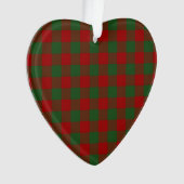Red and Green Gingham Pattern Ornament (voorkant)