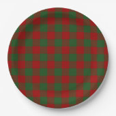 Red and Green Gingham Pattern Papieren Bordje (Voorkant)