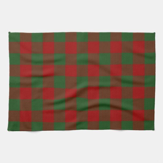 Red and Green Gingham Pattern Theedoek (Horizontaal)