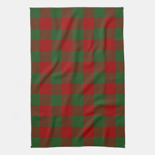 Red and Green Gingham Pattern Theedoek (Verticaal)