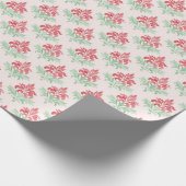 Red and Green Grandmillennial Christmas Damask Cadeaupapier (Hoek)