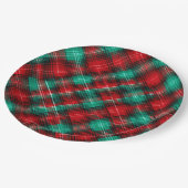 Red and green holiday plaid papieren bordje (Gekanteld)