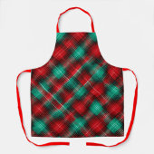 Red and green holiday plaid schort (Voorkant)