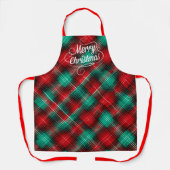 Red and green holiday plaid schort (Voorkant)