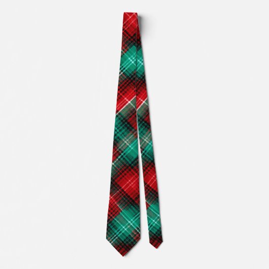 Red and green holiday plaid stropdas (Voorkant)