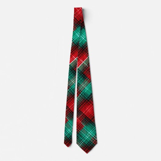 Red and green holiday plaid stropdas (Achterkant)
