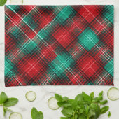 Red and green holiday plaid theedoek (Gevouwen)