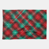 Red and green holiday plaid theedoek (Horizontaal)