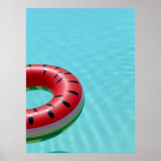 Red and green lifebuoy on swimming pool poster (Voorkant)