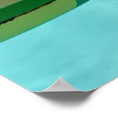 Red and green lifebuoy on swimming pool poster (Hoek)