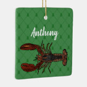 Red and Green Lobster op maat Keramisch Ornament (Rechts)