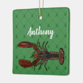 Red and Green Lobster op maat Keramisch Ornament (Links)