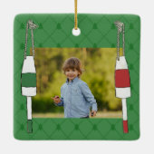 Red and Green Lobster op maat Keramisch Ornament (Achterkant)