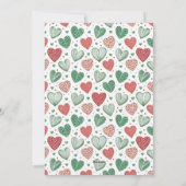 Red and Green Love Hearts Family Christmas Feestdagenkaart (Achterkant)