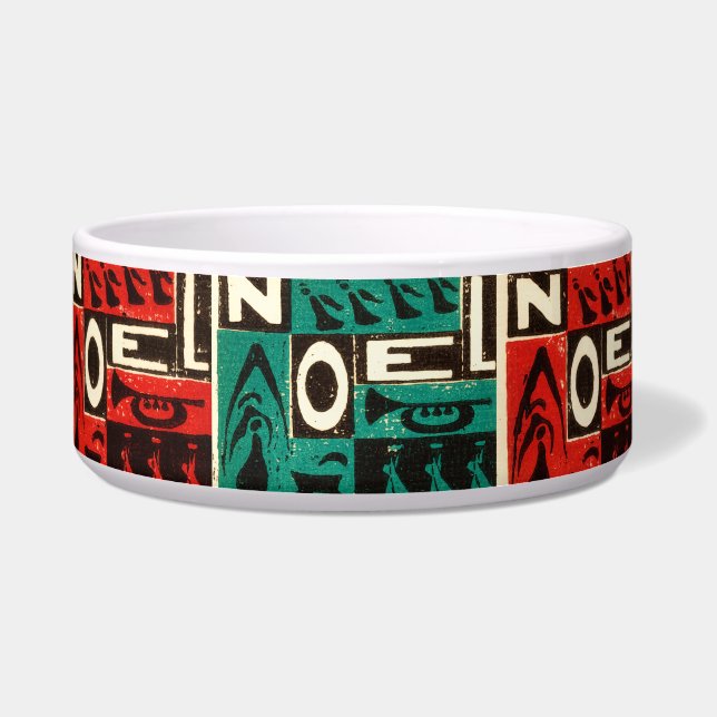 Red and Green Noel Holiday Pet Bowl Voerbakje (Links)
