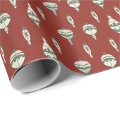 Red and Green Ornament Holiday Gift Wrap Cadeaupapier (Rol Hoek)