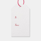 Red and Green Pine Trees Christmas Cadeaulabel (Achterkant)