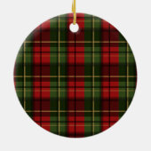 Red And Green Plaid Custom Family Photo Christmas Keramisch Ornament (Achterkant)