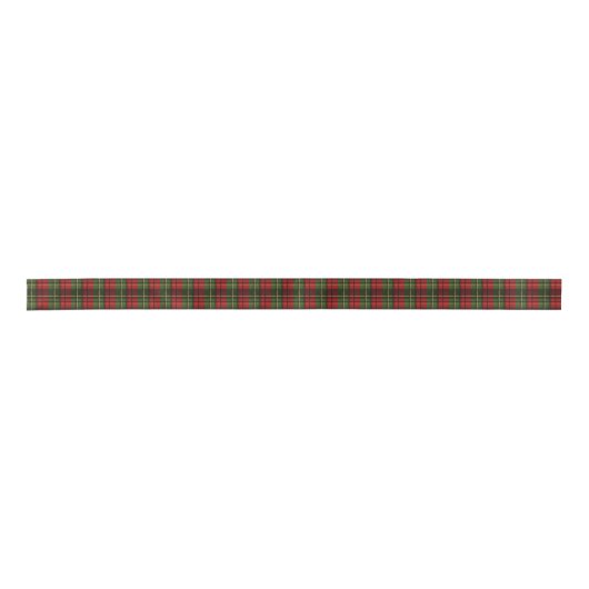 Red And Green Plaid Pattern Classic Christmas Satijnen Lint (Voorkant)