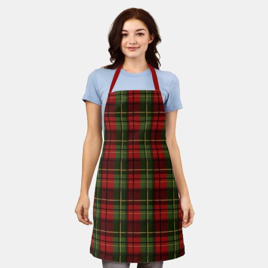 Red And Green Plaid Tartan Pattern Schort (Gedragen)