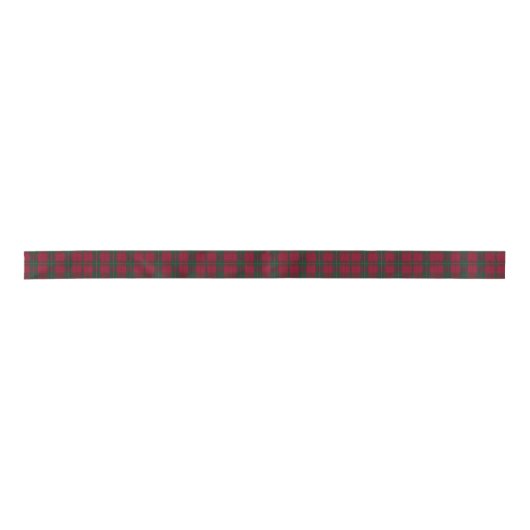 Red and Green Plaid Tartan Ribbon Satijnen Lint (Voorkant)