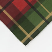 Red And Green Plaid With Custom Monogram Wreath Fleece Deken (Hoek)