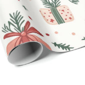 Red and Green Presents Pine Sprigs Christmas Gift  Cadeaupapier (Rol Hoek)
