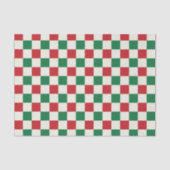 Red and Green Retro Holiday Check Pattern Tissuepapier (Voorkant)