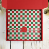 Red and Green Retro Holiday Check Pattern Tissuepapier