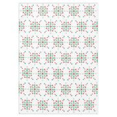 Red and Green Retro Holiday Snowflake Tafelkleed (Voorkant)