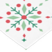 Red and Green Retro Holiday Snowflake Tafelkleed (Gekanteld)