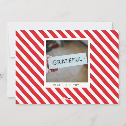 Red and Green Ruff Year Dog Photo met kerstkaart (Achterkant)