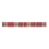 Red and Green Rustic Plaid Christmas Holiday Satijnen Lint (Voorkant)