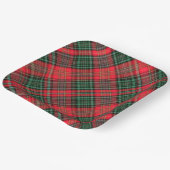 Red and Green Scottish Diagonal Tartan Plaid Papieren Bordje (Gebogen)