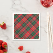 Red and Green Scottish Diagonal Tartan Plaid Servet (Insitu)