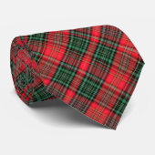 Red and Green Scottish Diagonal Tartan Plaid Stropdas (Opgerold)