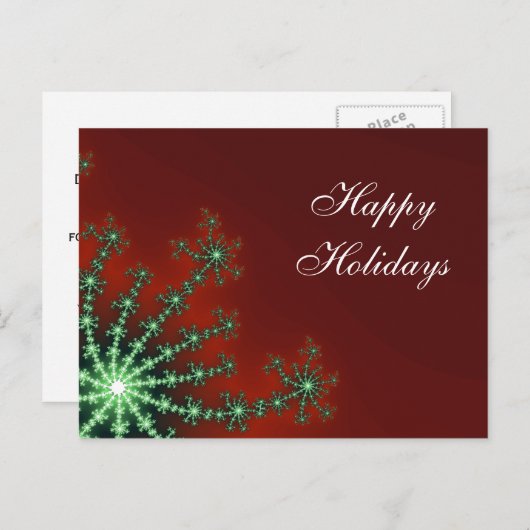Red and Green Snowflake Business Holiday Feestdagenkaart (Voorkant / Achterkant)