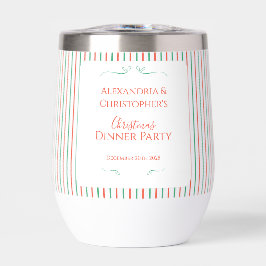 Red and Green Stripe Christmas Dinner Party Favor
