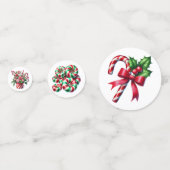 RED AND GREEN STRIPED HOLIDAY CHRISTMAS CANDY CONFETTI (Voorkanten)