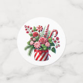 RED AND GREEN STRIPED HOLIDAY CHRISTMAS CANDY CONFETTI (Kleine voorkant)