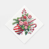 RED AND GREEN STRIPED HOLIDAY CHRISTMAS CANDY SERVET (Hoek)