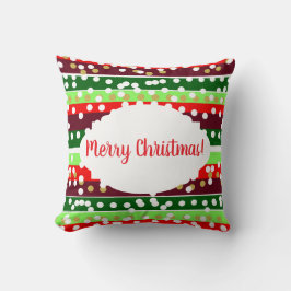 Red and Green Stripes Polka Dots Christmas  Kussen