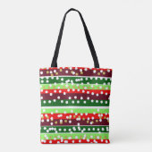Red and Green Stripes Polka Dots Christmas Tote Bag (Achterkant)