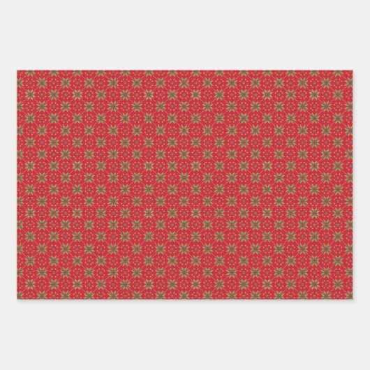 Red and Green Sweater Knit Pattern Inpakpapier Vel (Voorkant 2)