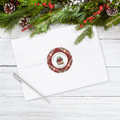 Red and Green Tartan Christmas Personalized Ronde Sticker